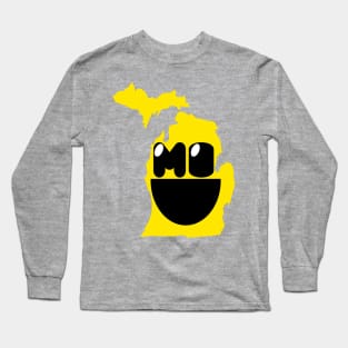 Michigan States of Happynes- Michigan Smiling Face Long Sleeve T-Shirt